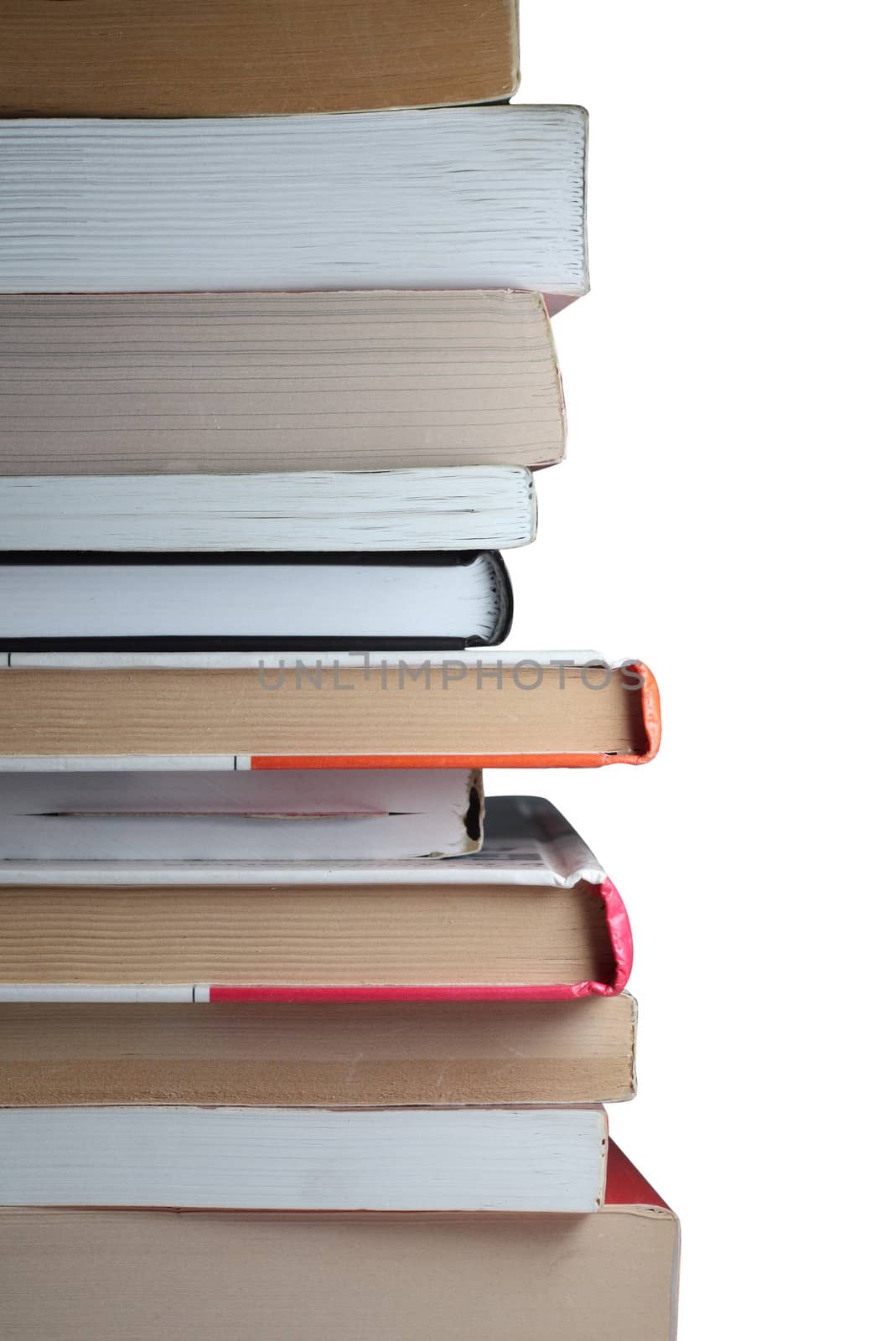 Pile of books isolated on the white