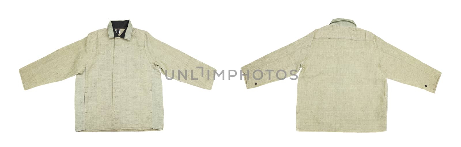 Welding working jacket. Isolated on a white background.