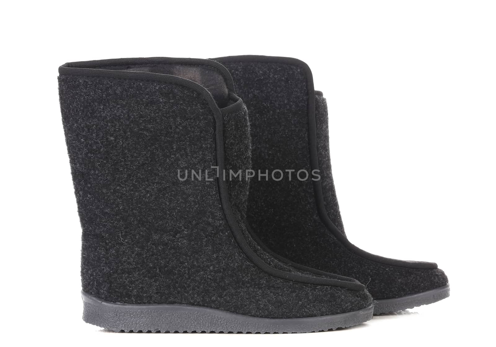 Winter man's boot. Isolated on a white background.