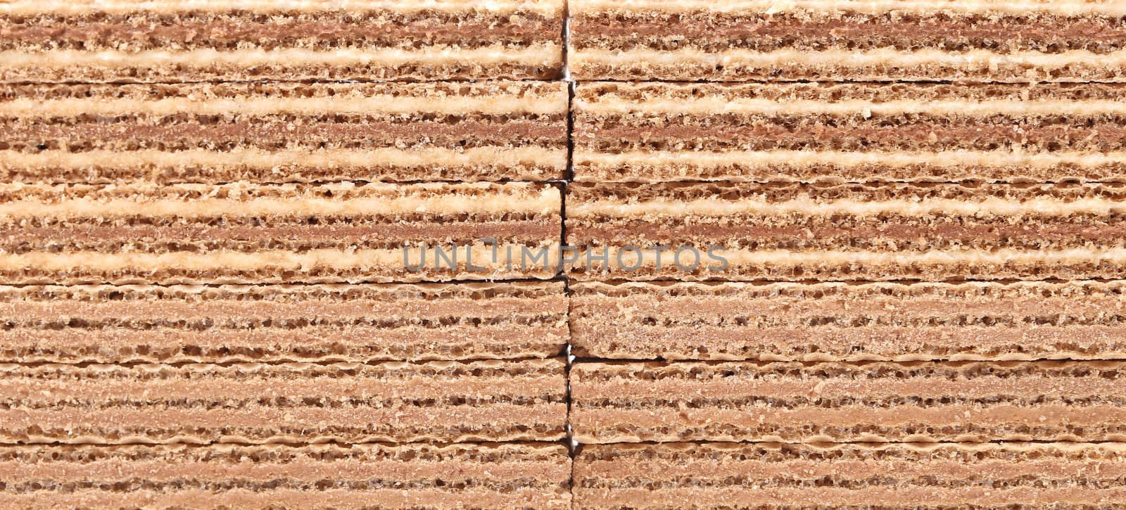 Close up of stack delicious wafer. Whole background.