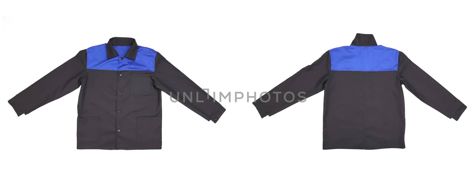 Blue-black jacket back and front view. by indigolotos