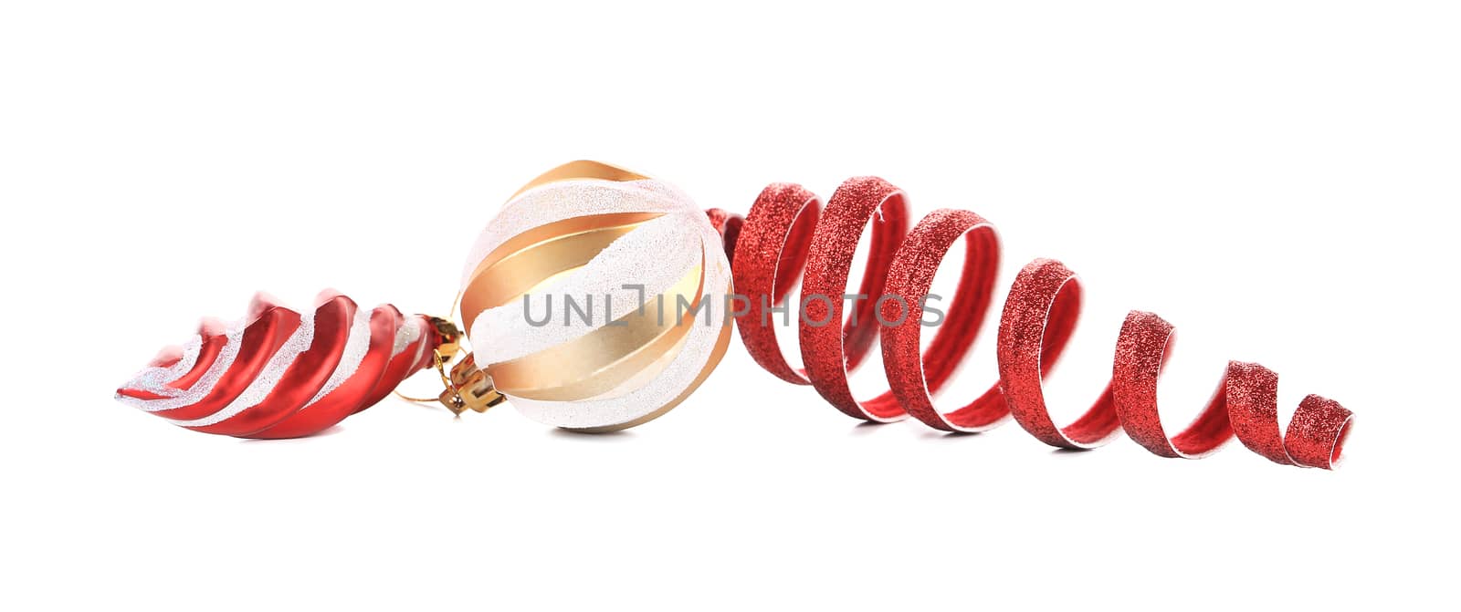 Christmas decoration toys. Isolated on a white background.