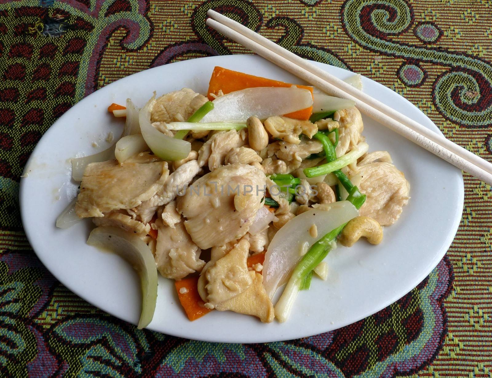 Delicious Vietnamese Chicken With Vegetables And Cashew Nut Sauce