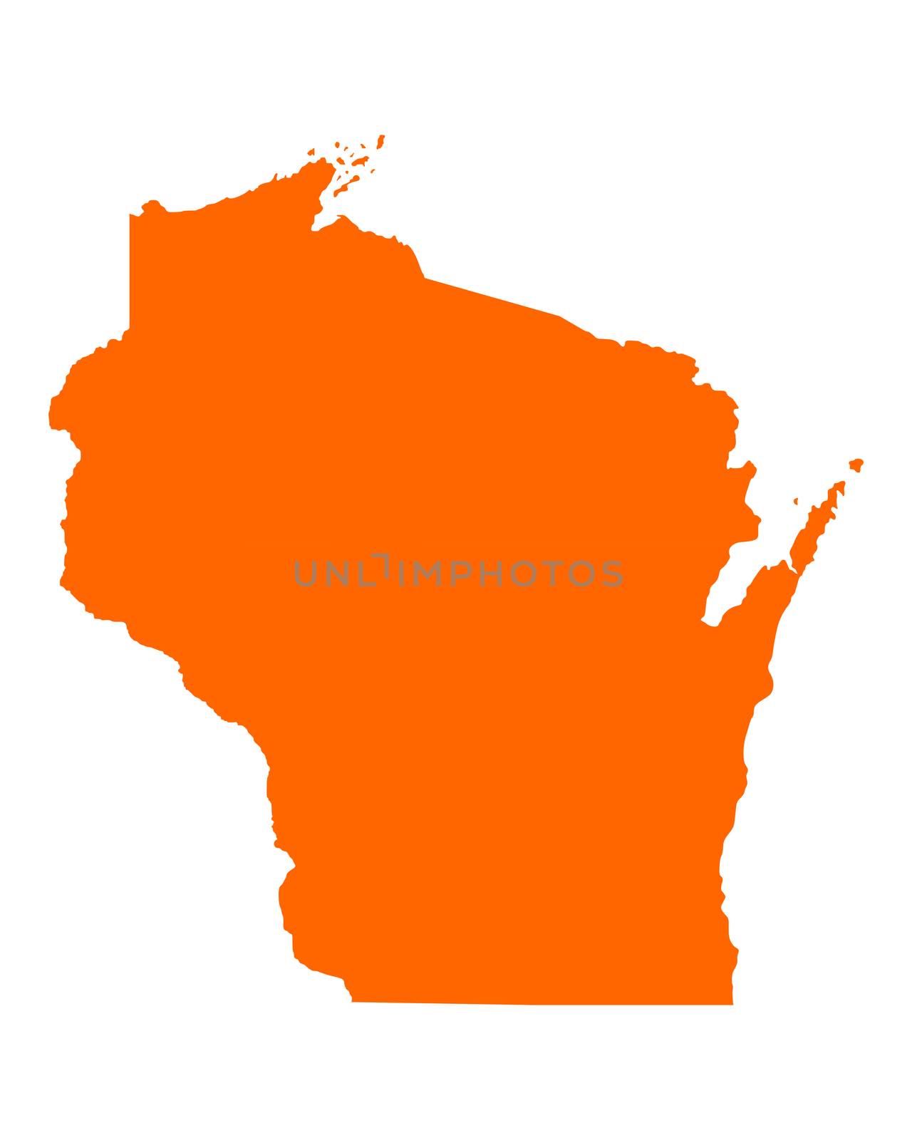 Map of Wisconsin by rbiedermann