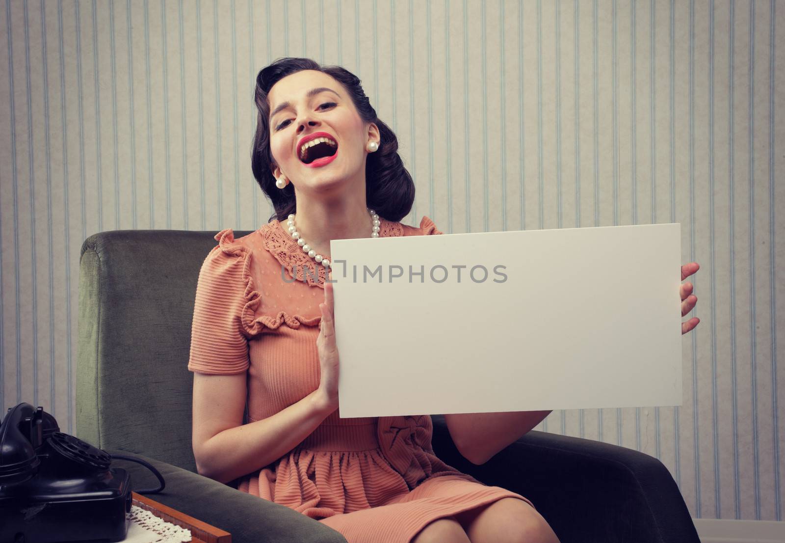 Kappy woman smiling at camera, copy space