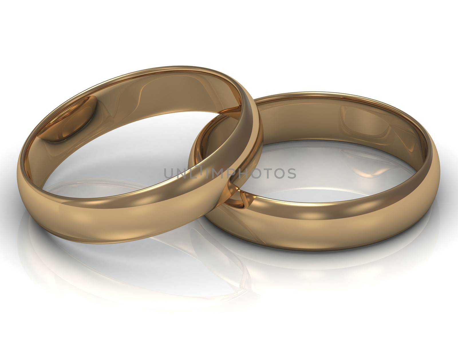 Gold wedding ring is on the other gold ring by GreenMost