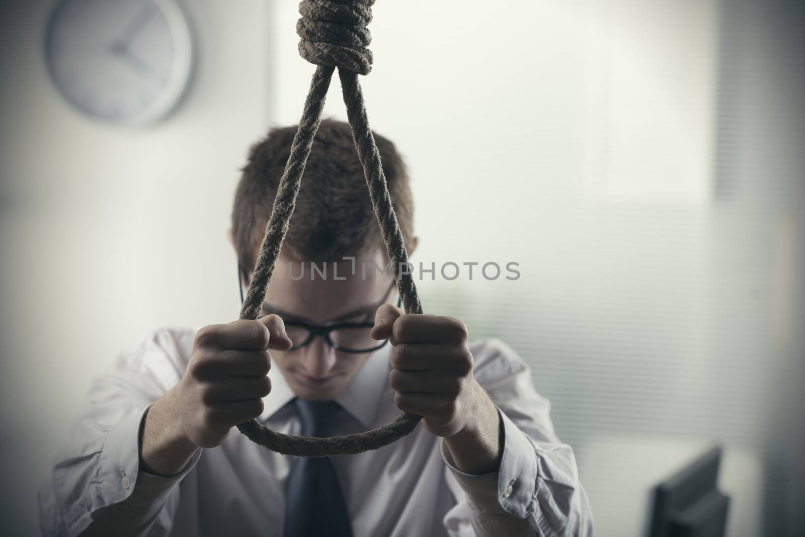 A desperate Young businessman, to commit suicide