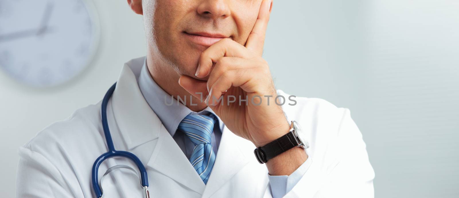 Close up portrait of a handsome male doctor