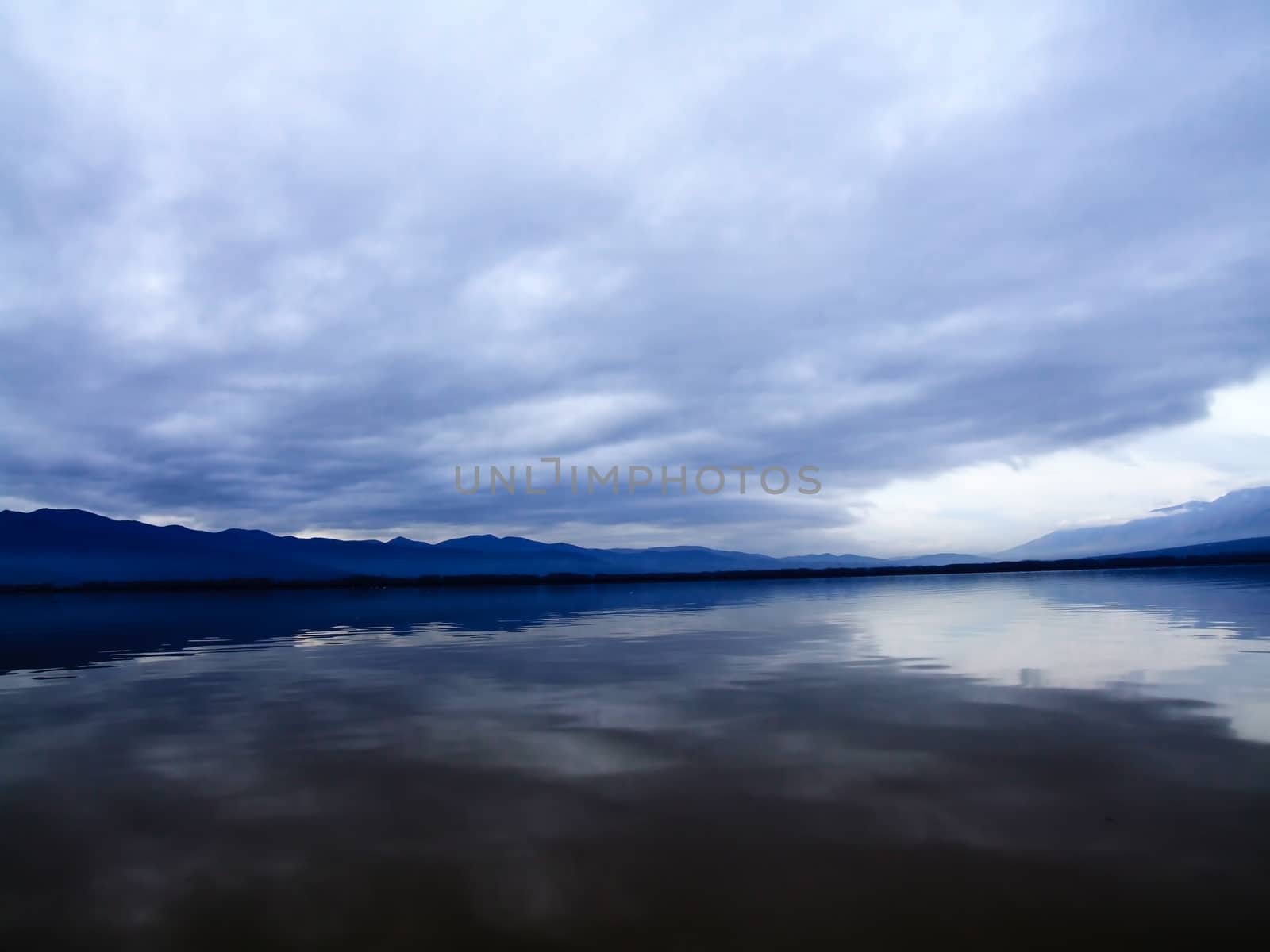 Dramatic Stormy Clouds on the Lake Kerkini