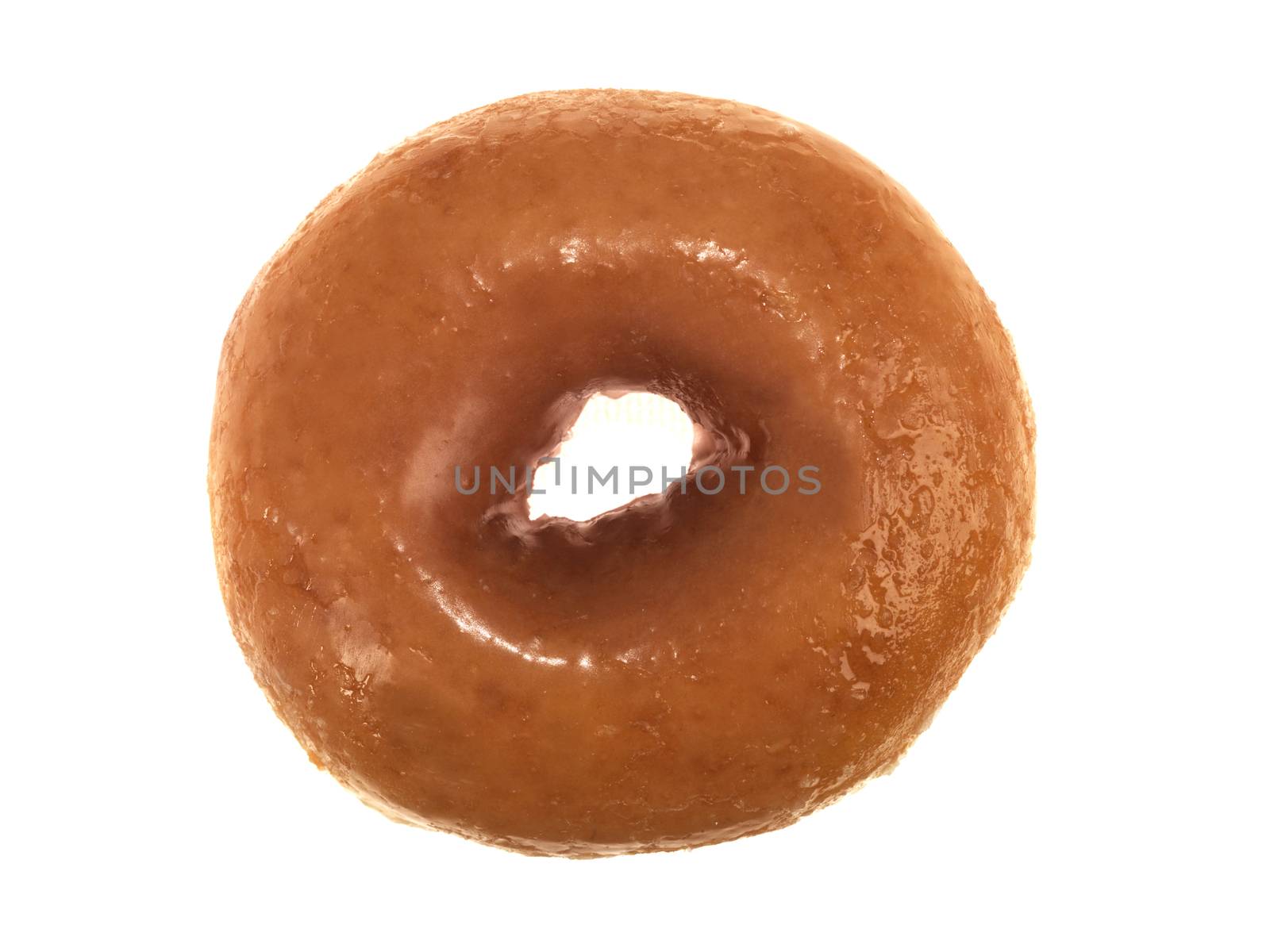 Sugar Glazed Ring Doughnut Isolted White Background