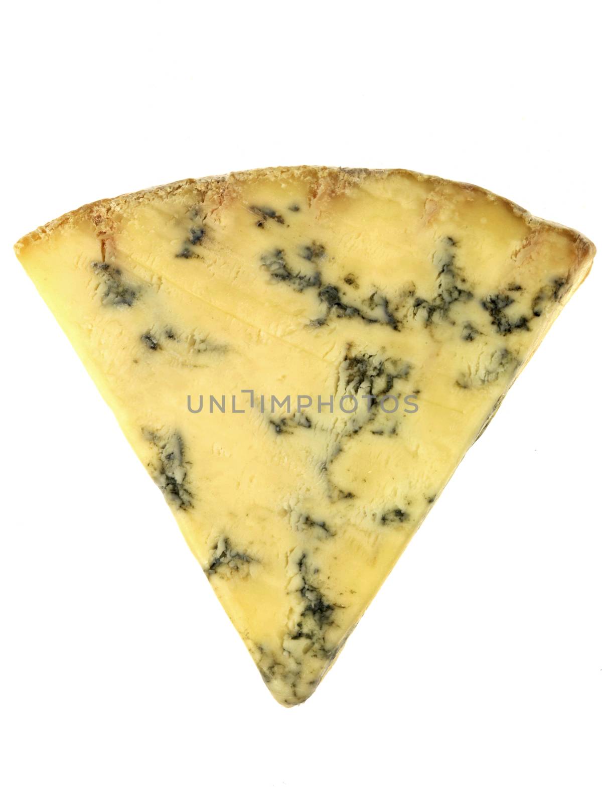Stilton Cheese Dairy Product Wedge Isolated White Background