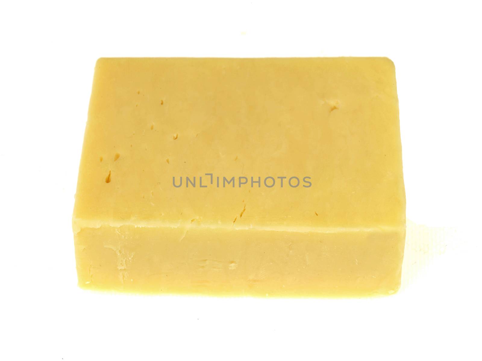Cheddar Cheese Isolated White Background