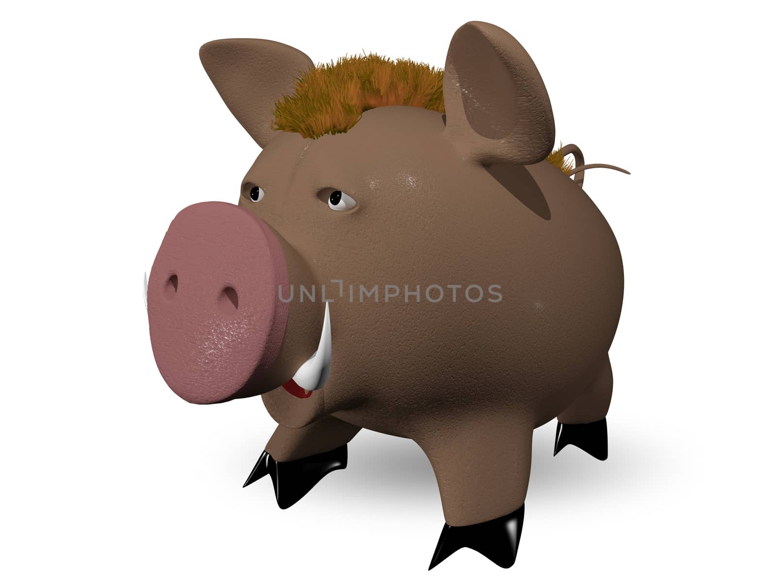 3d illustration of a wild boar redhead