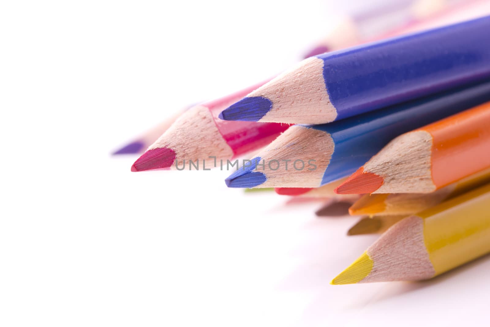 colored pencils, isolated on a white background 