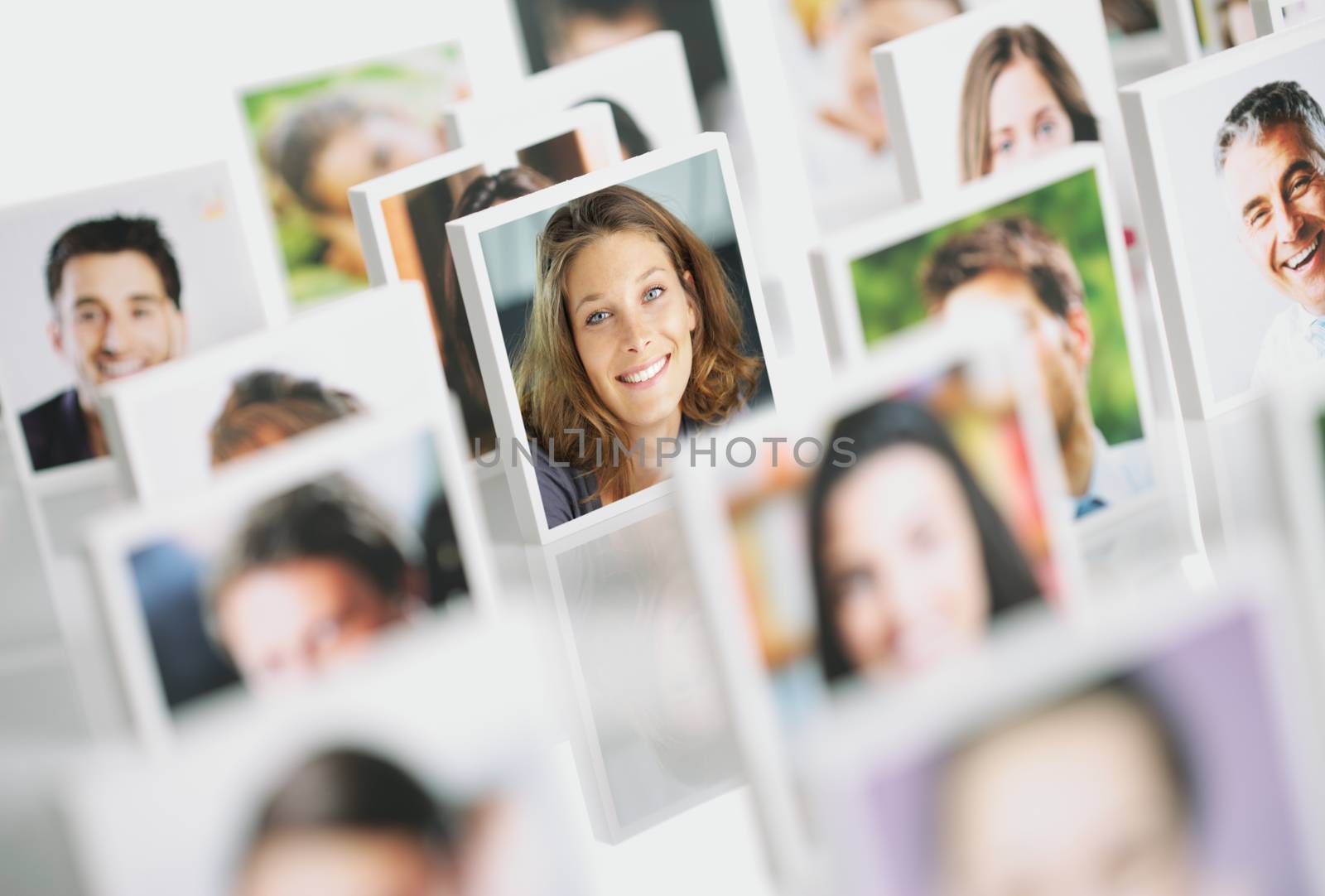 Portraits of a group of happy people 