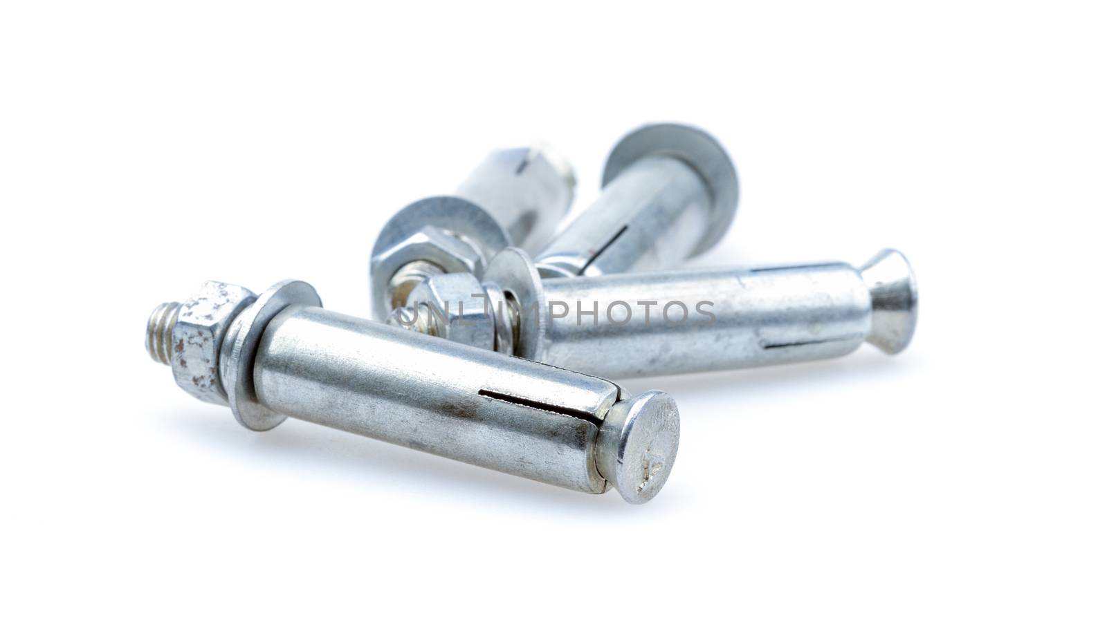 oncrete anchor bolt on white background