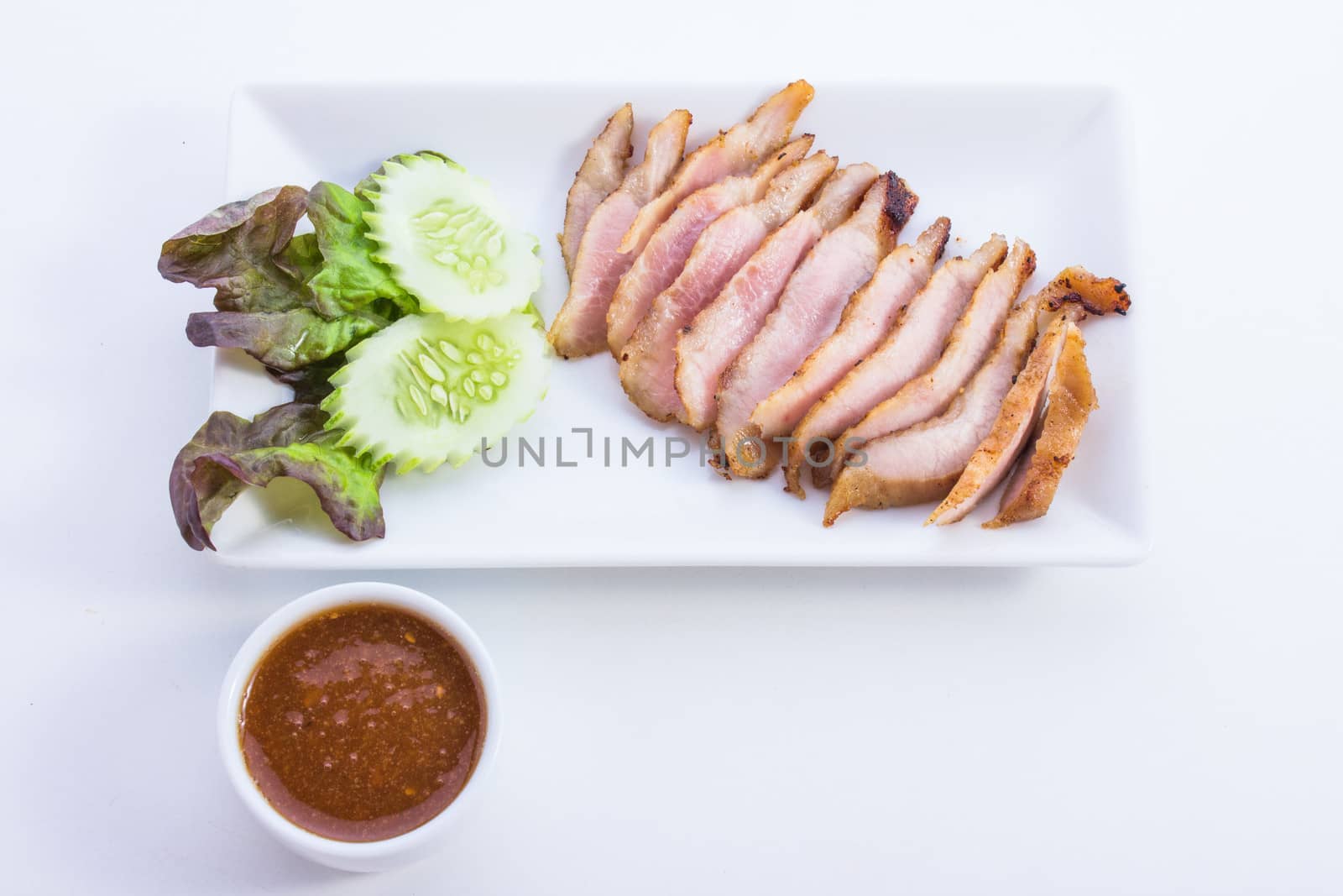 neck pork  pieces is food thailand