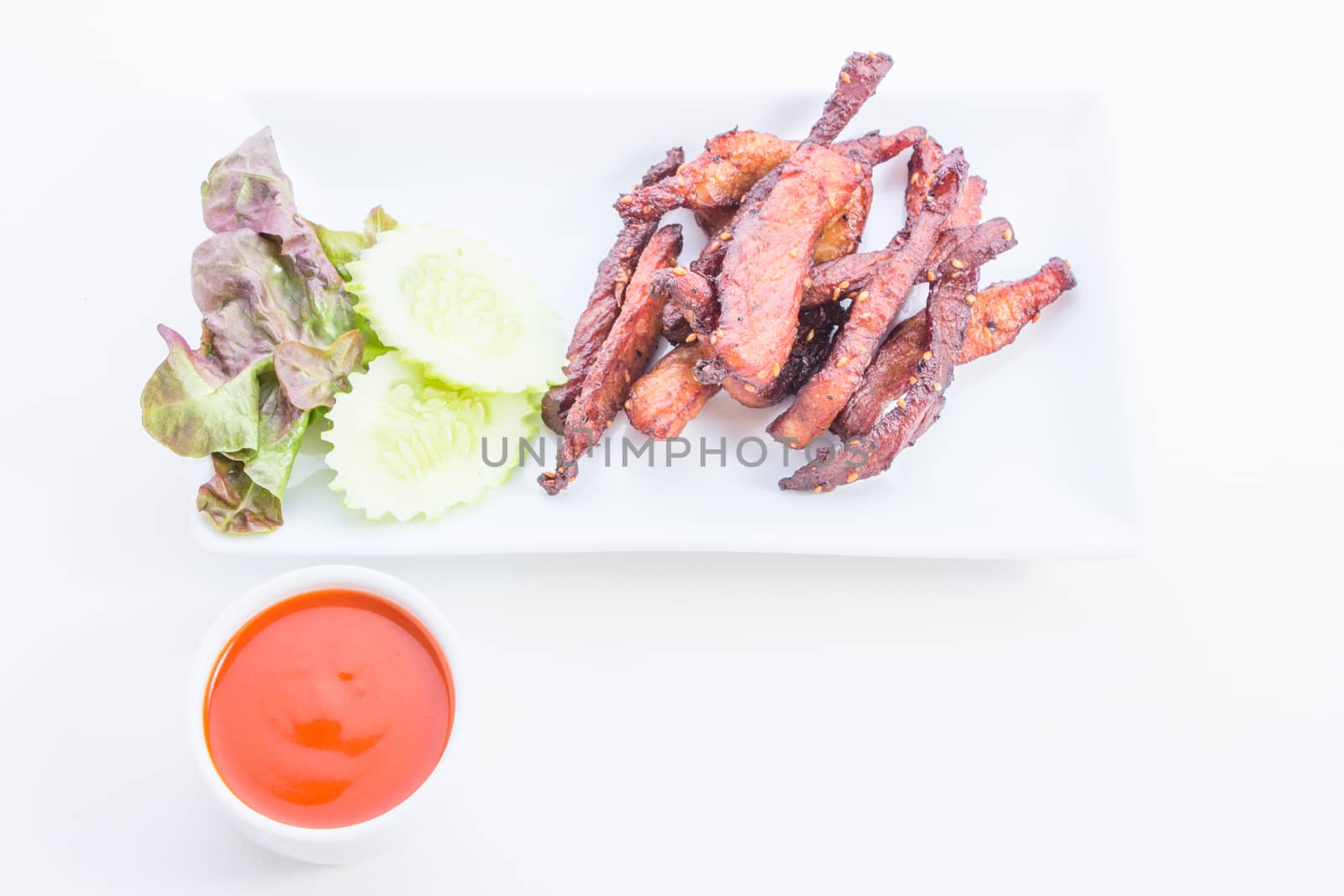 Dry-fried pork  is thailand