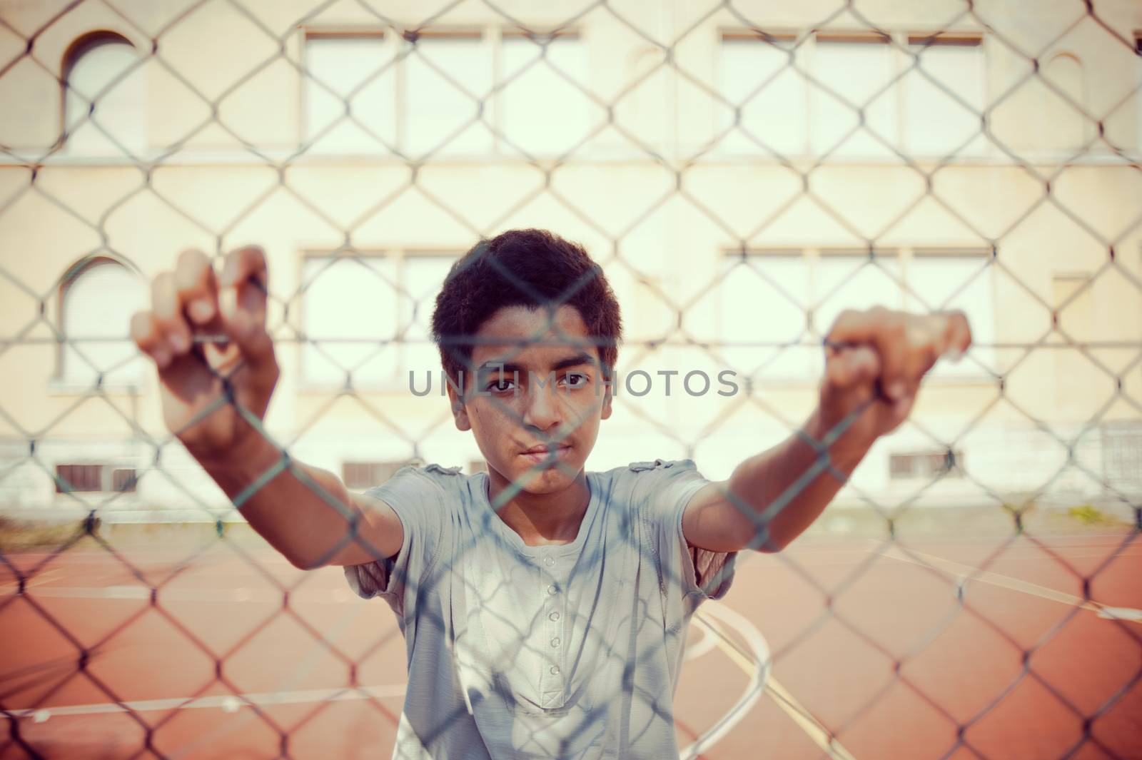 Portrait of young boy looking at camera