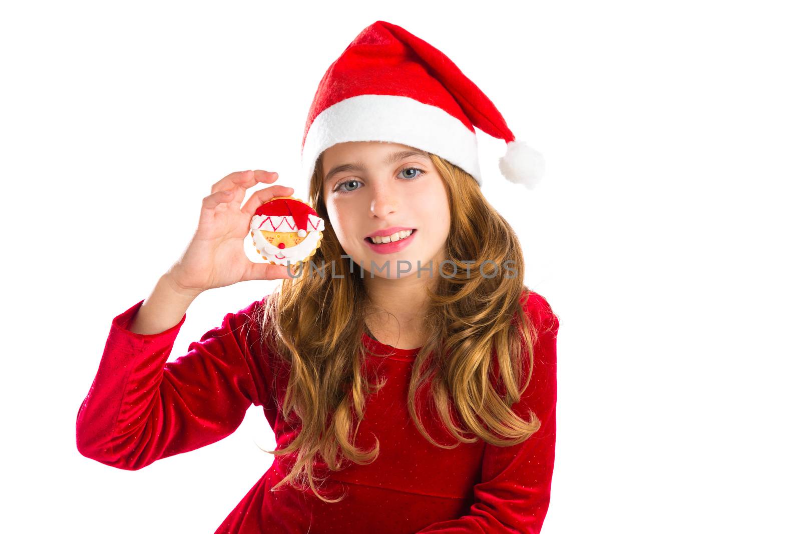 Christmas Santa cookie and Xmas dress kid girl by lunamarina