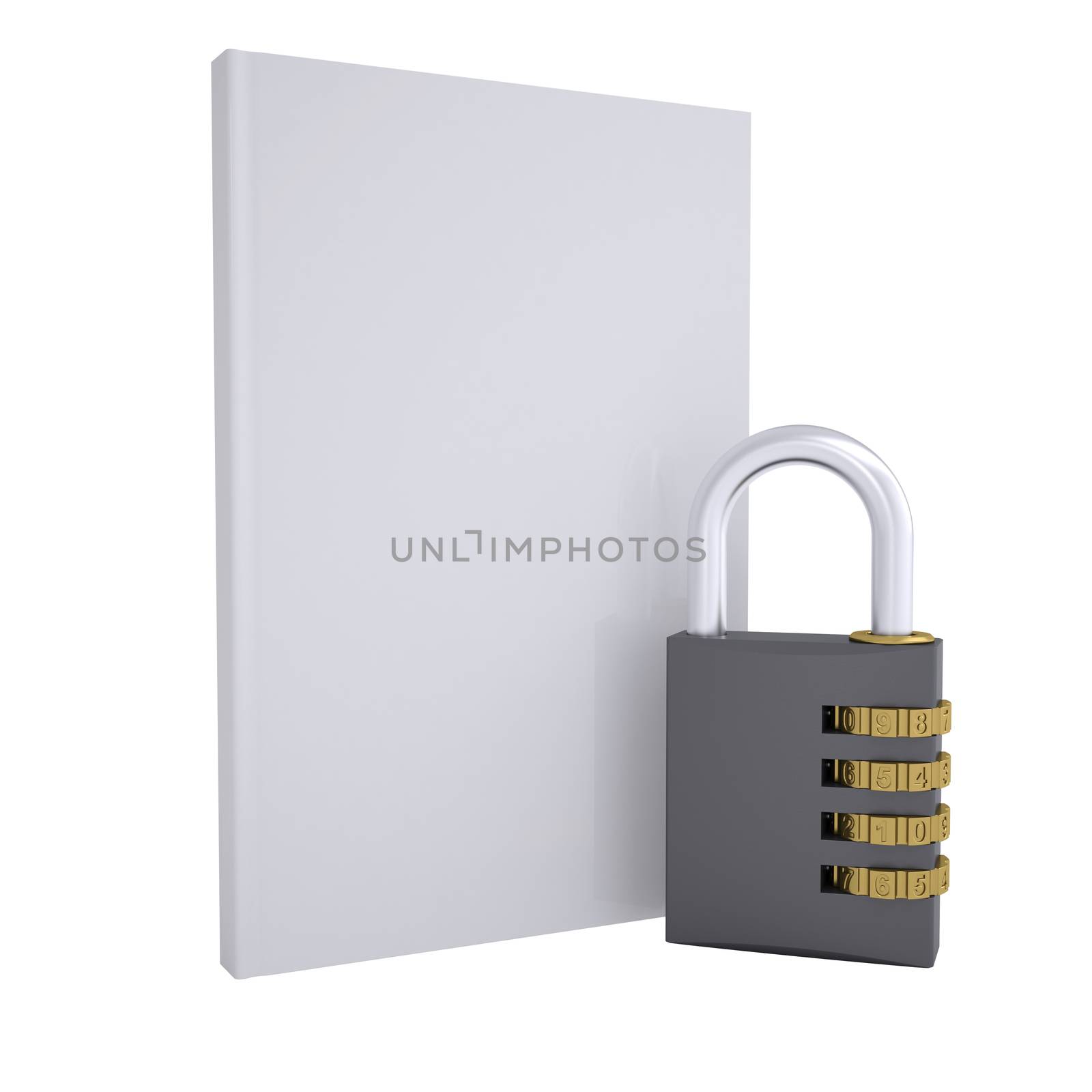 Combination lock and white book by cherezoff