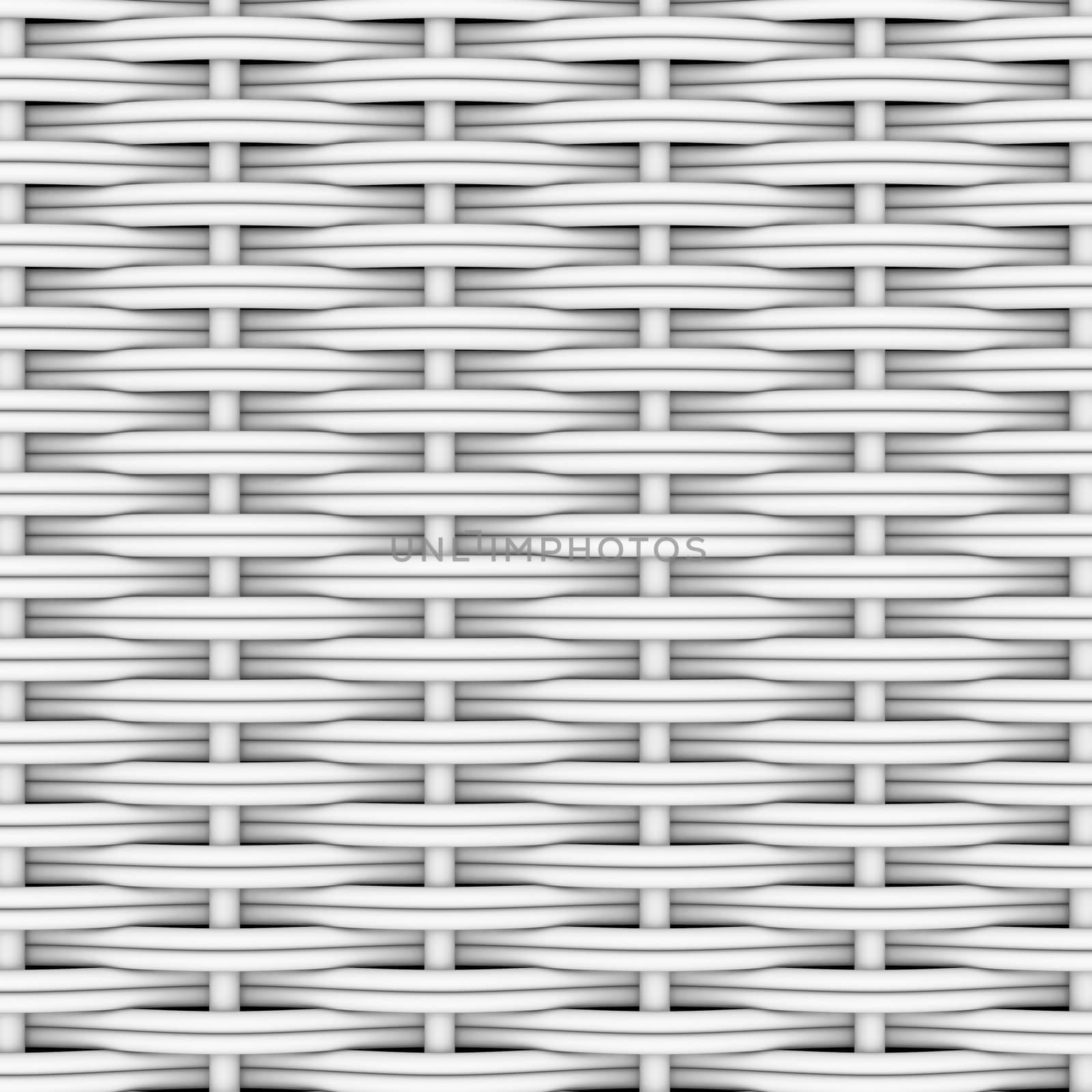 White woven rattan. Decor background. The 3d render