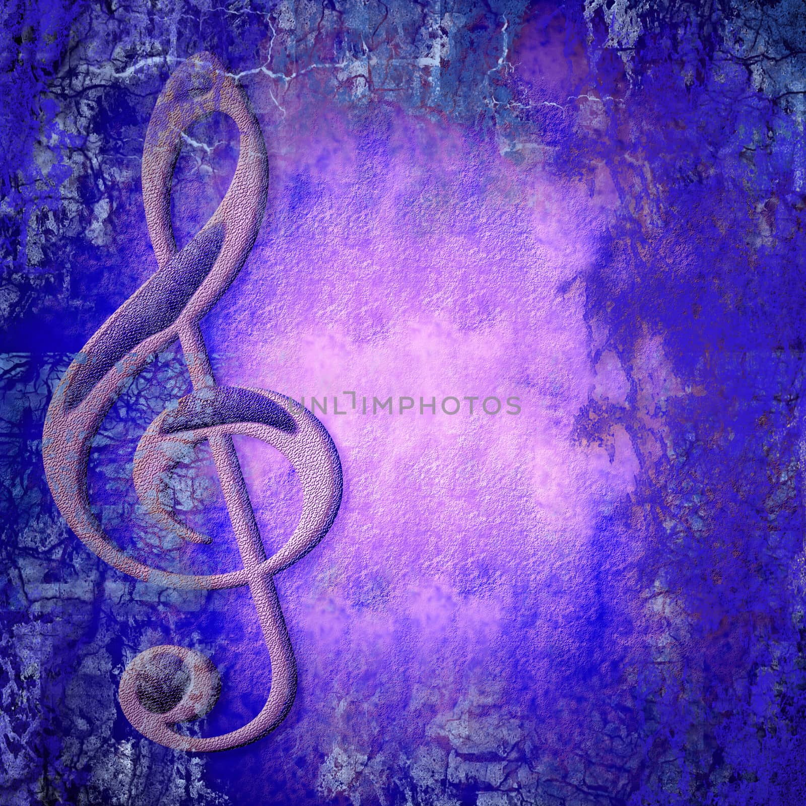 treble clef musical colorful background with copy space for text