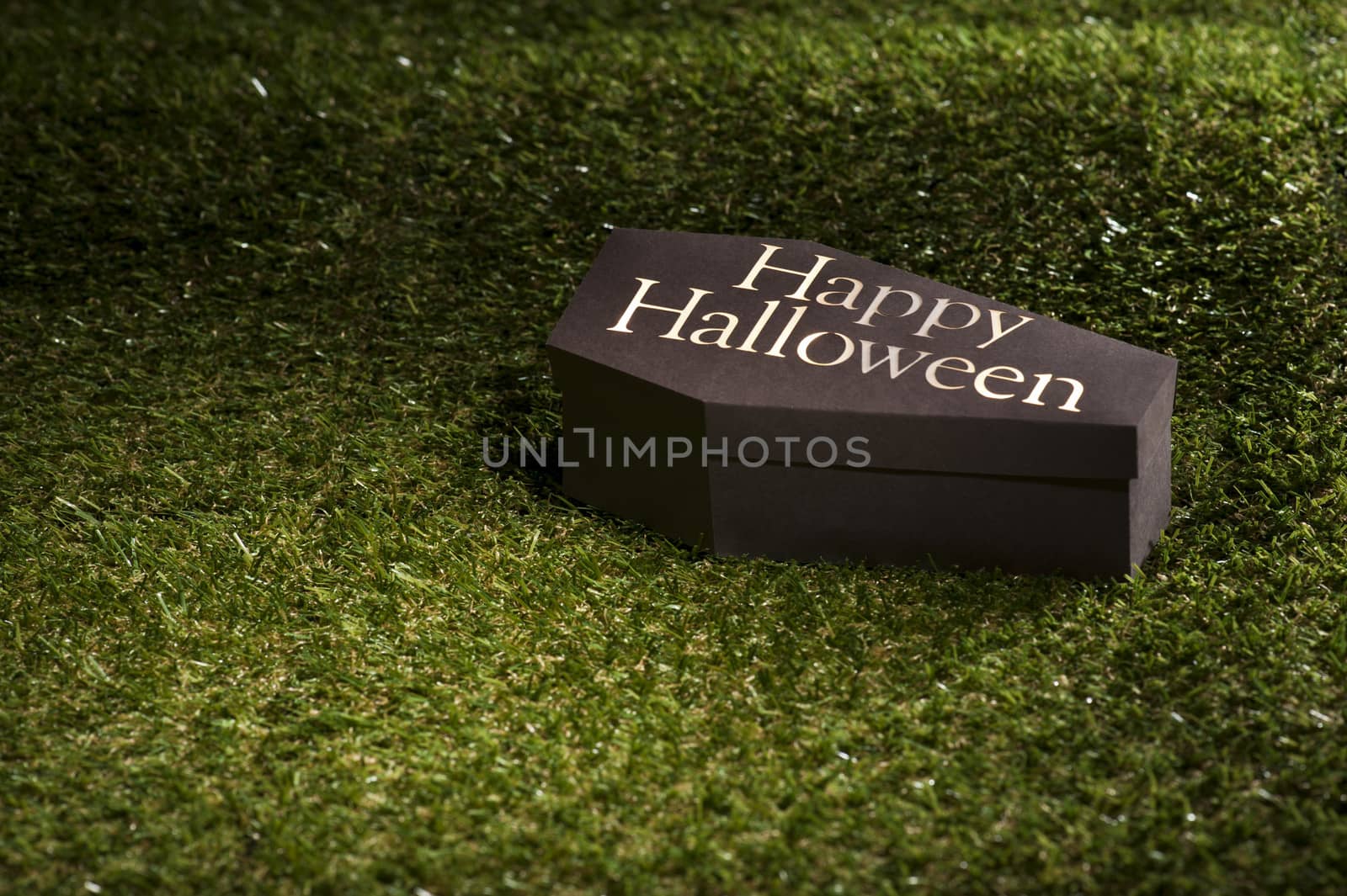 Halloween coffin on lawn  by 3523Studio