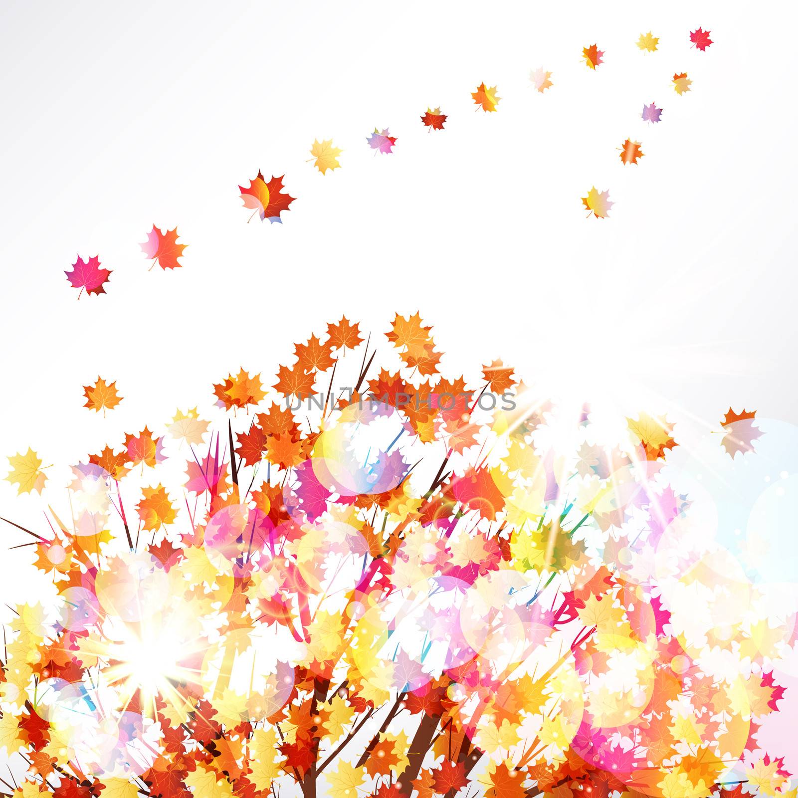 Autumn leaves design background. by Itana