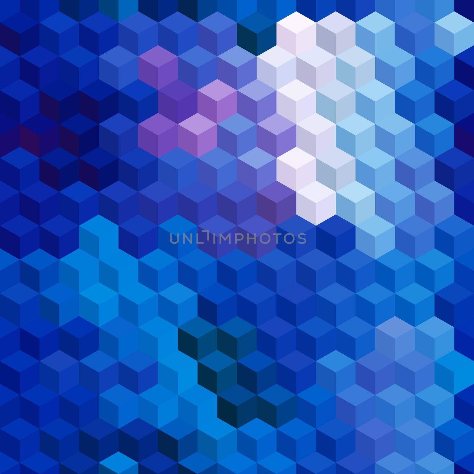 Multicolor cubic mosaic. Seamless background.