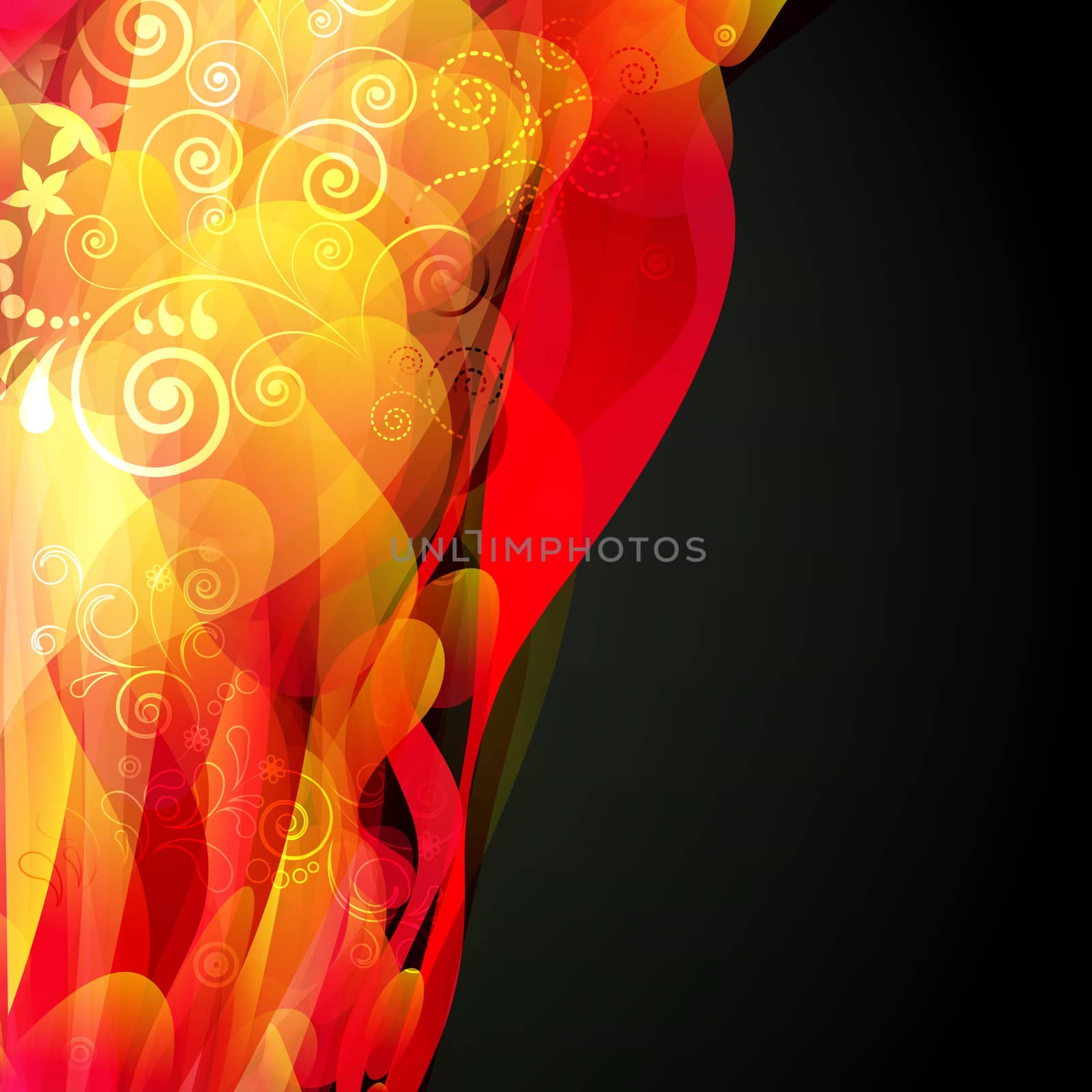 Abstract fluid floral background. Vector. 