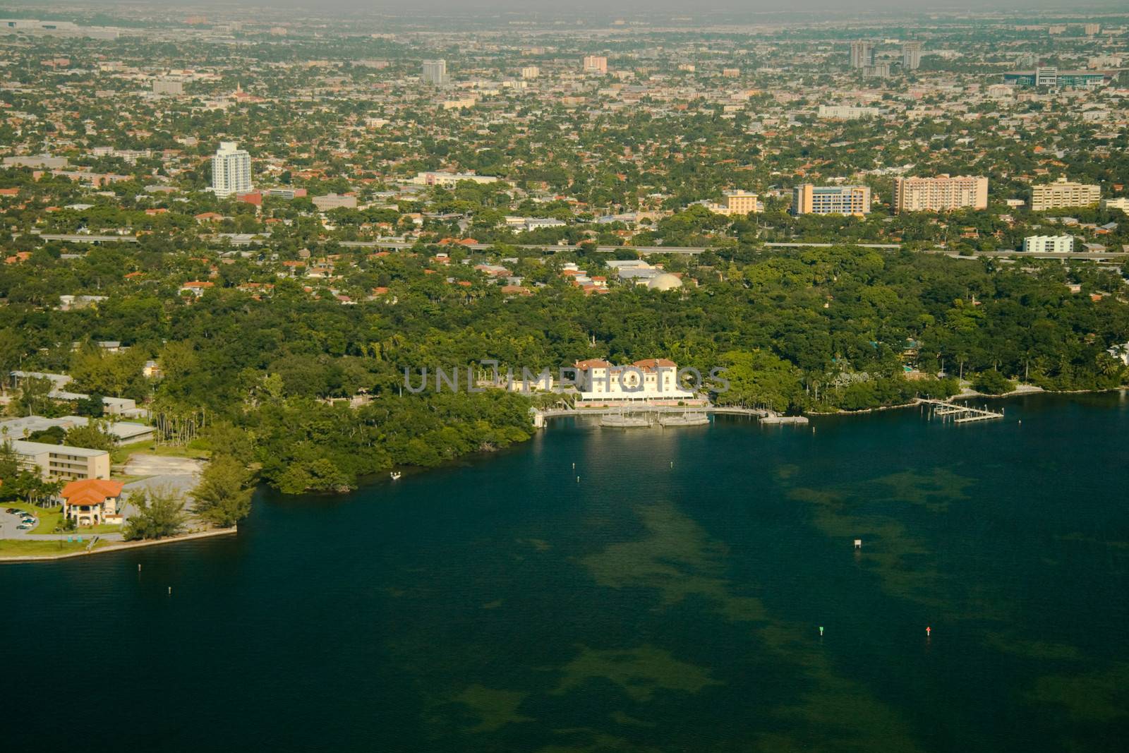Aerial view of a city at the oceanside, Miami, Miami-Dade County, Florida, USA