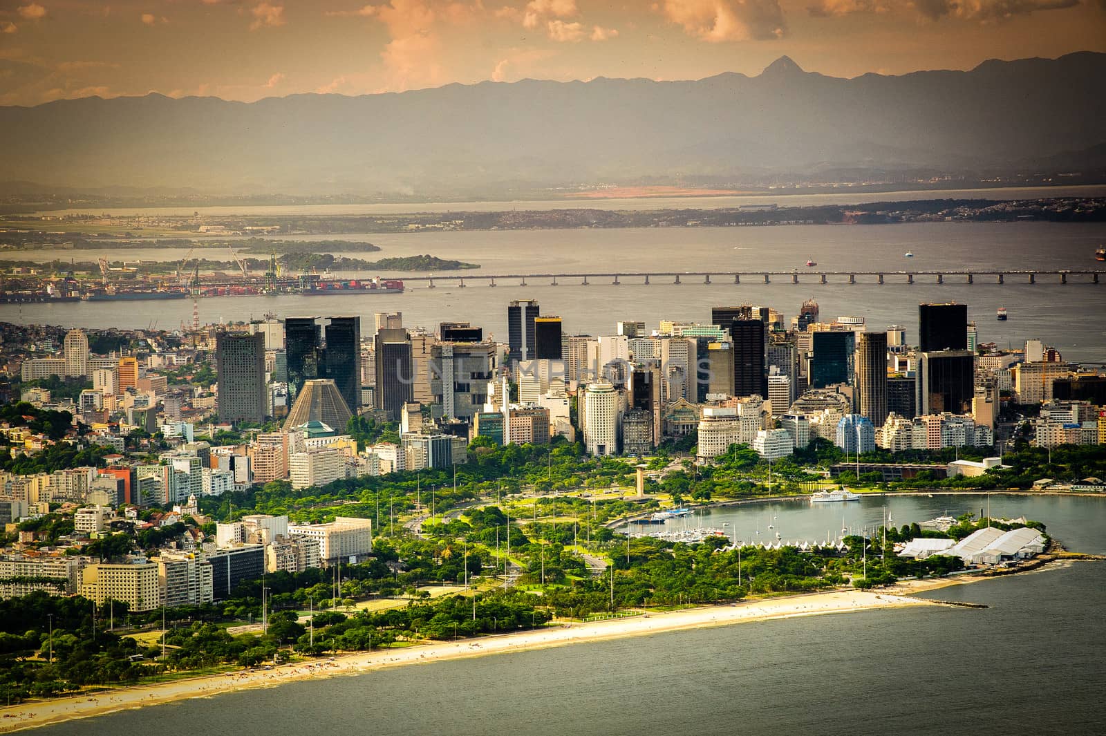 Skyscrapers at the waterfront, Aterro do Flamengo, Rio De Janeiro, Brazil