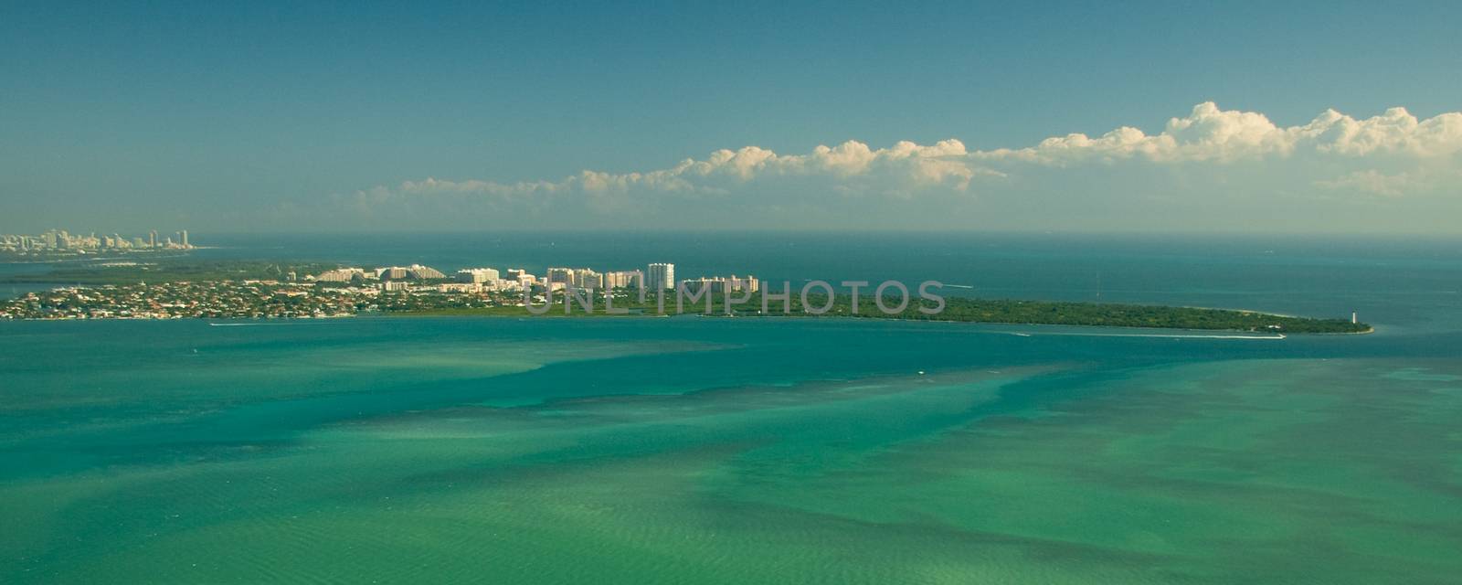 Aerial view of the Atlantic Ocean, Miami, Florida, USA