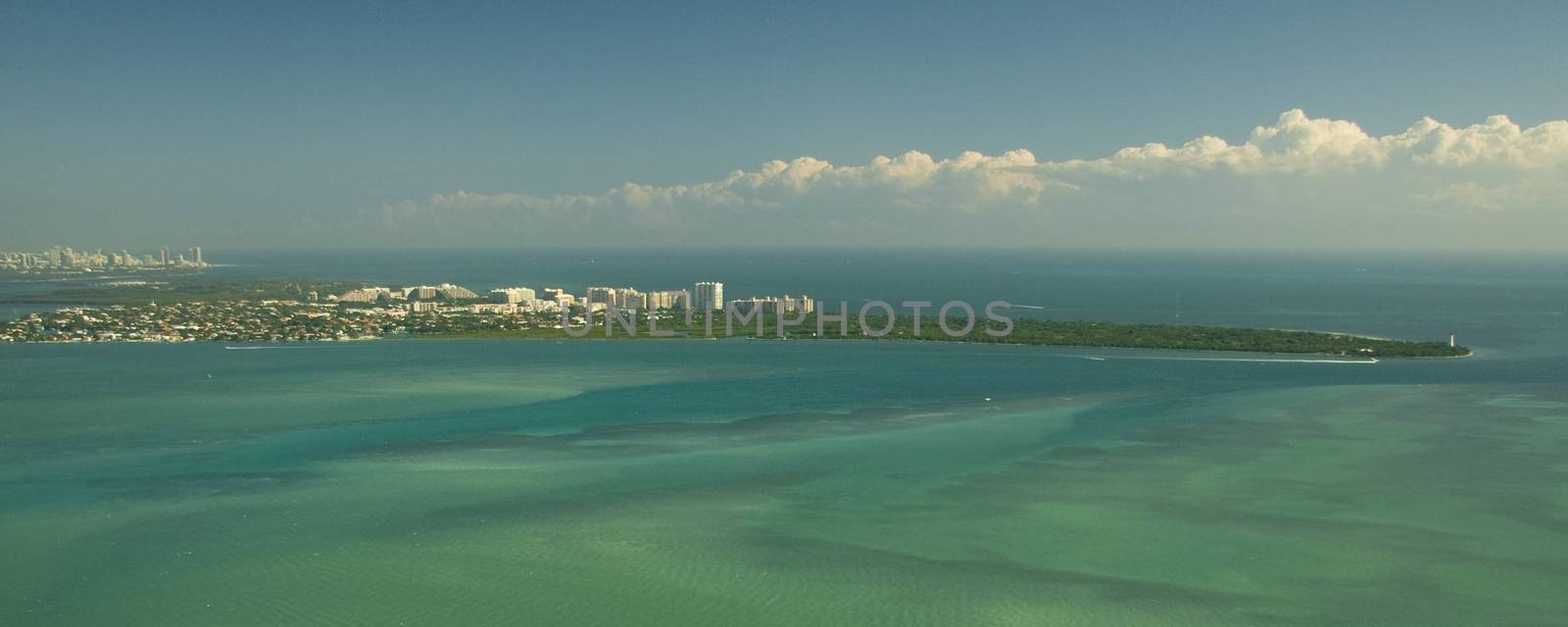 Aerial view of the Atlantic ocean, Miami, Florida, USA