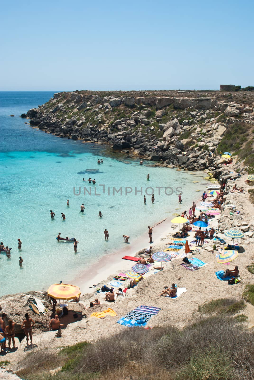 the wonderful beach in Favignana island.Sicily, Italy, Aegadian