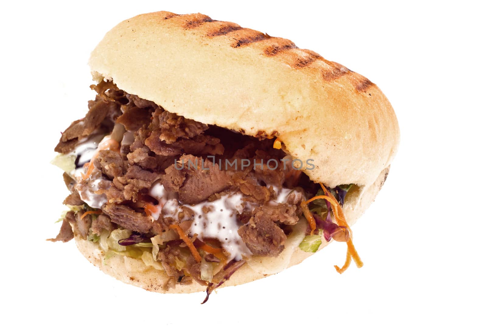 Doner kebab isolated over white background