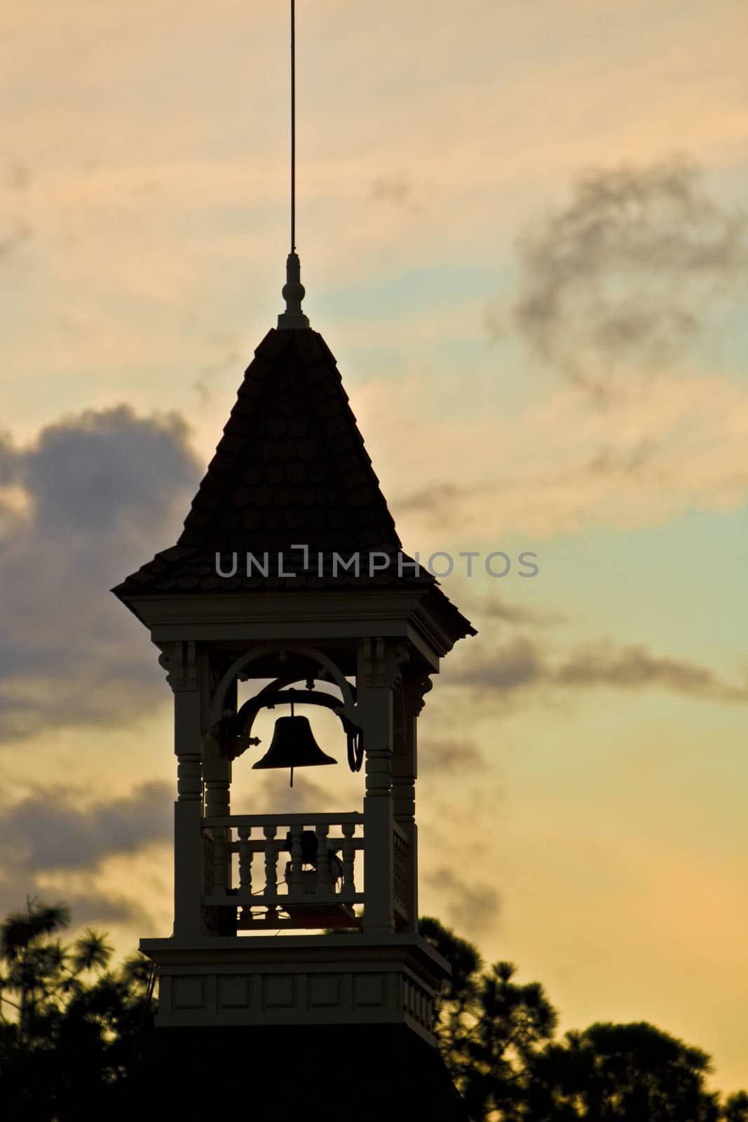 Low angle view of bell tower of a church