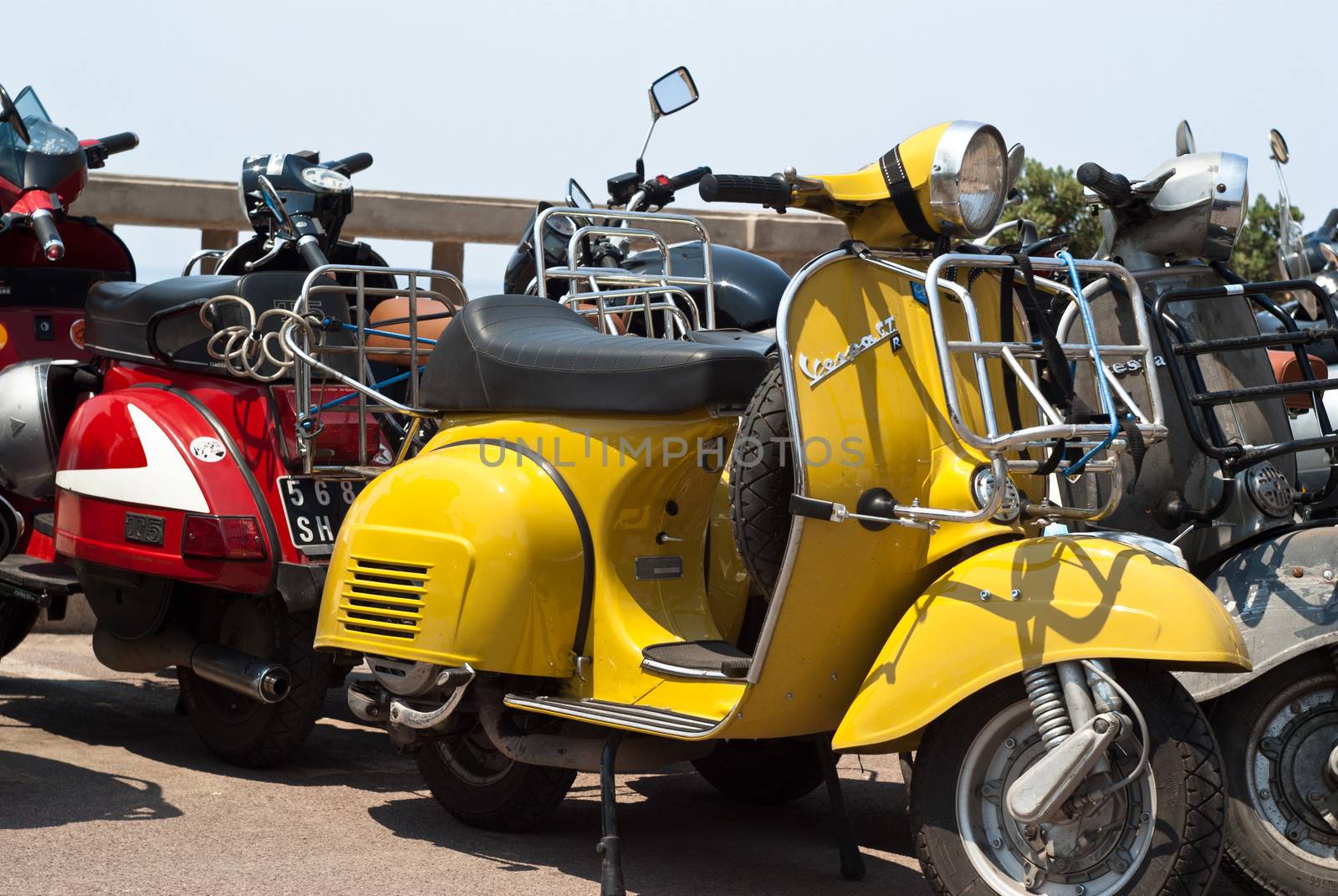 CEFALU' (PA) ITALY - MAY 27: Vespa scooters on display at scooter meeting on May 27, 2011 in Cefalu (PA) Sicily-Italy