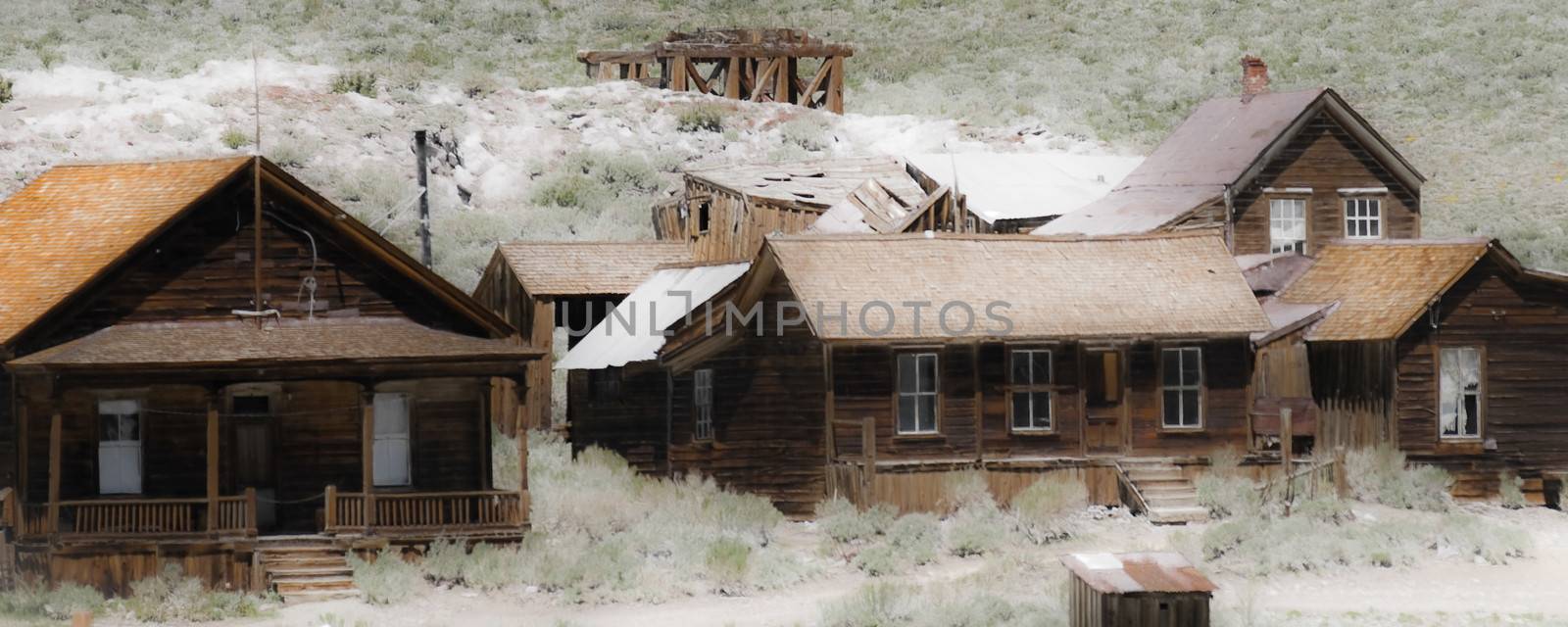 Houses in the Bodie State Historic Park, a genuine California gold-mining ghost town.