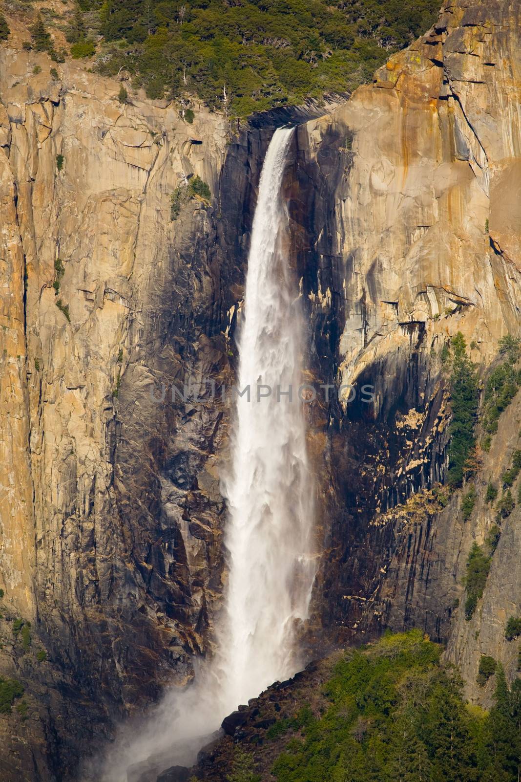 Bridalveil Falls is one of the most beautiful waterfalls in Yosemite, California, USA.