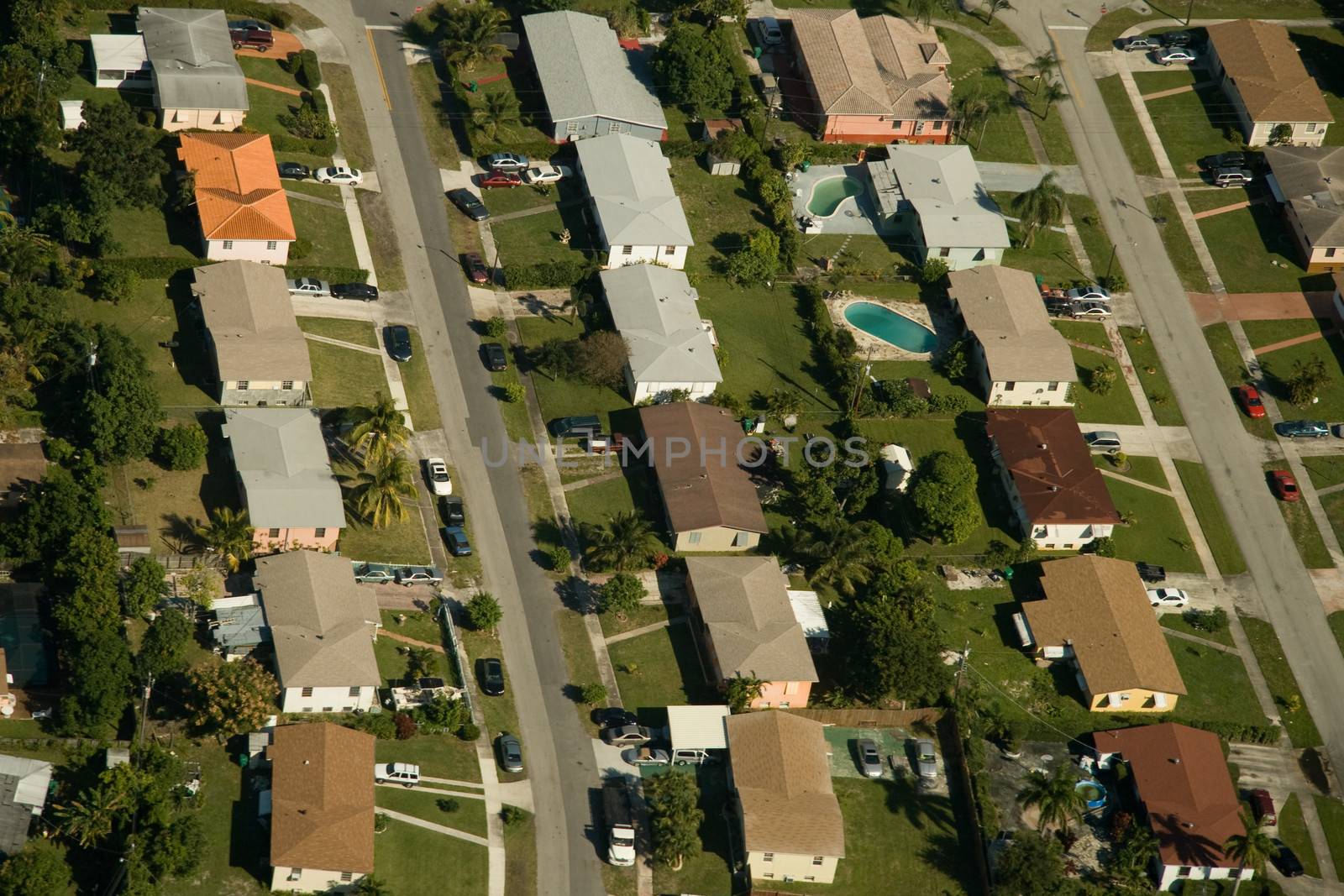 Aerial view of buildings in Miami, Florida, USA
