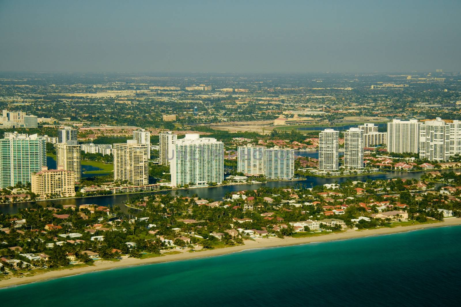 Aerial view of a city at the waterfront, Miami, Miami-Dade County, Florida, USA