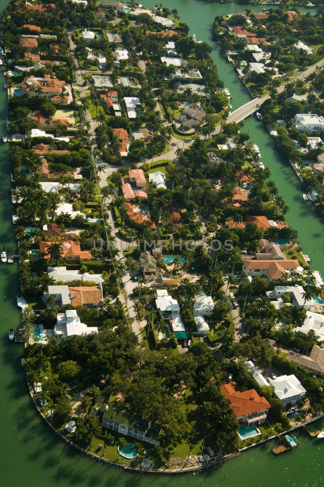 Aerial view of buildings at the waterfront, Miami, Florida, USA