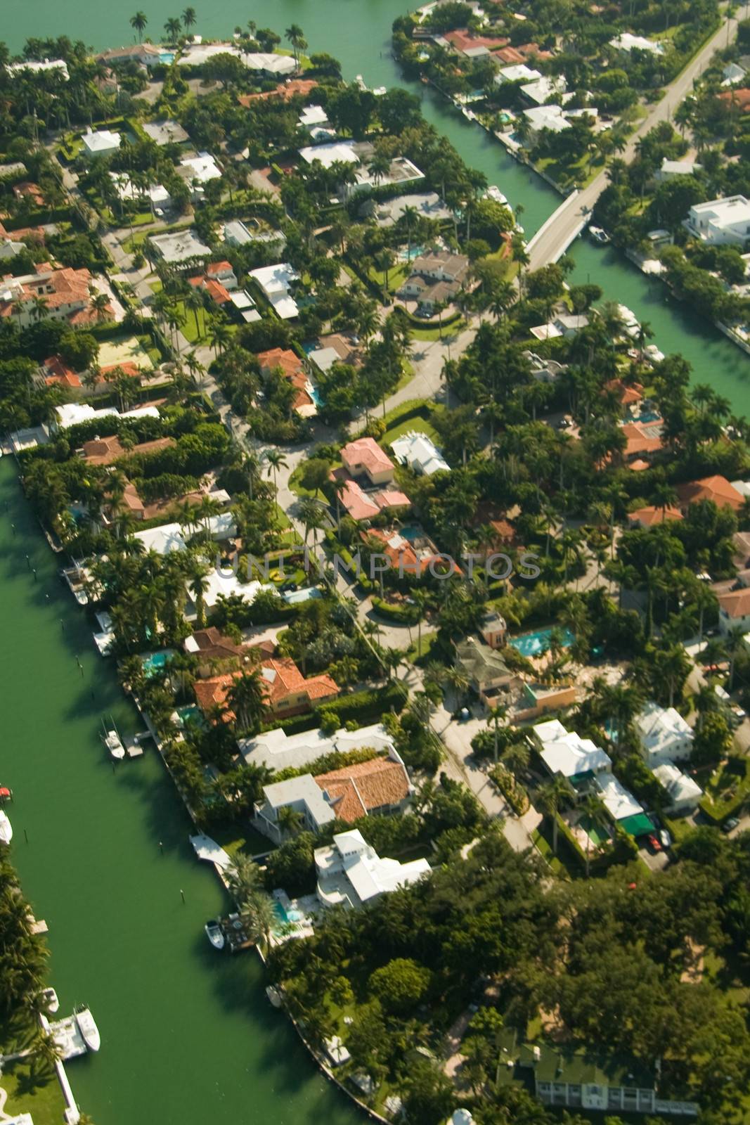 Aerial view of buildings at the waterfront, Miami, Florida, USA