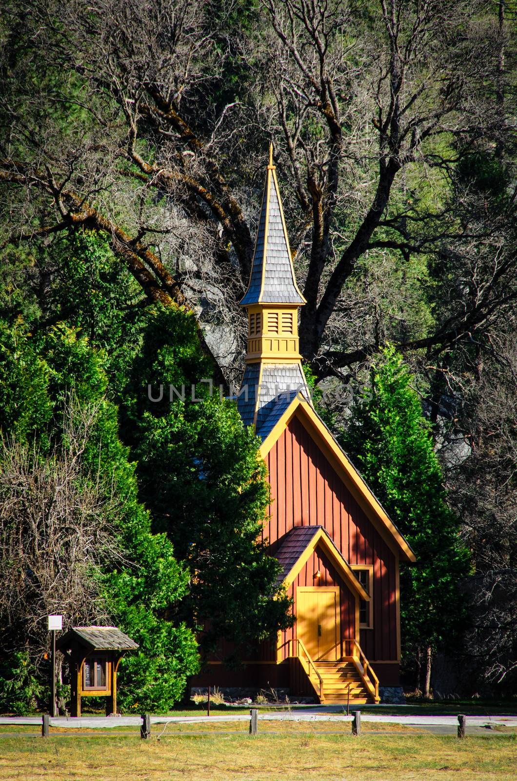 Church in a valley, Yosemite Valley, Yosemite National Park, California, USA