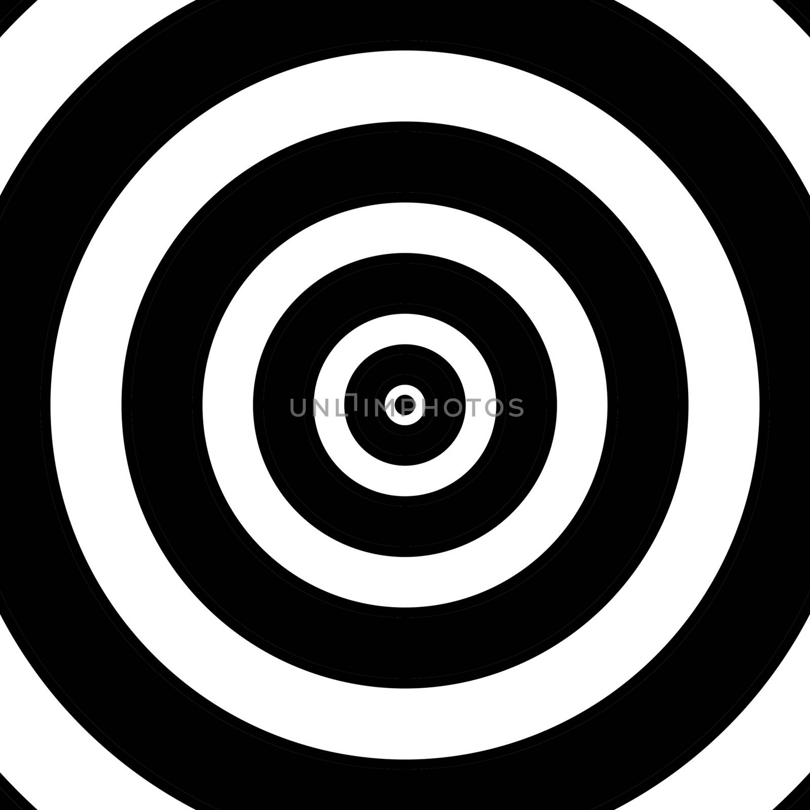 Illustration of black and white circular target.