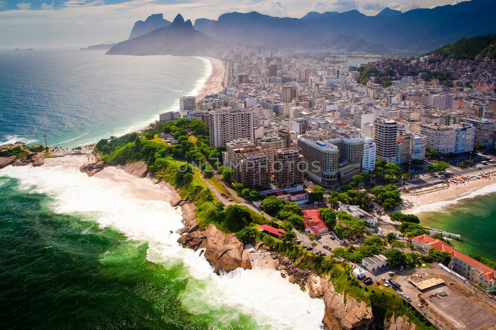 Buildings at the waterfront, Ipanema Beach, Copacabana Beach, Rio de Janeiro, Brazil