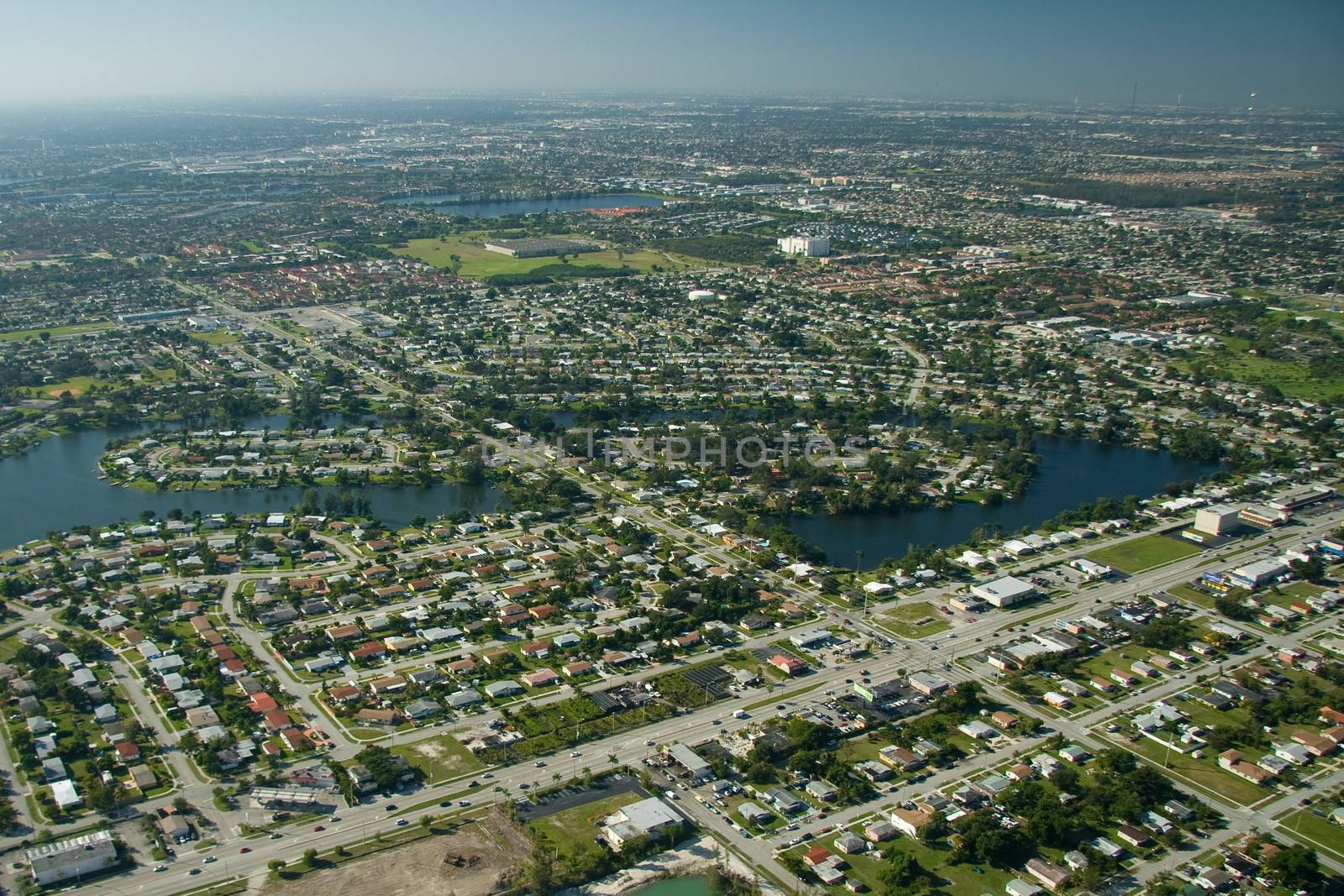 Aerial view of buildings in a city, Miami, Miami-Dade County, Florida, USA