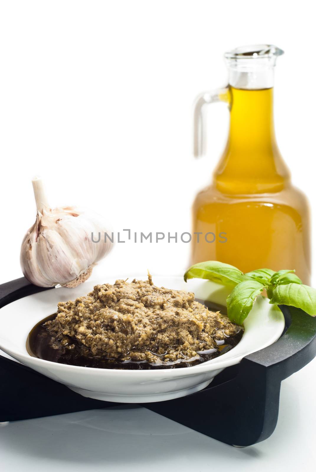 Pesto alla Genovese , Basil Sauce with ingredients